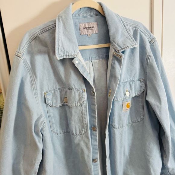 Carhartt Work In Progress Blue Harvey Denim Button Down Shacket - Picture 6 of 7